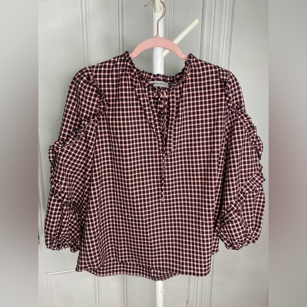LIVTHELABEL Red and Black Checkered Blouse